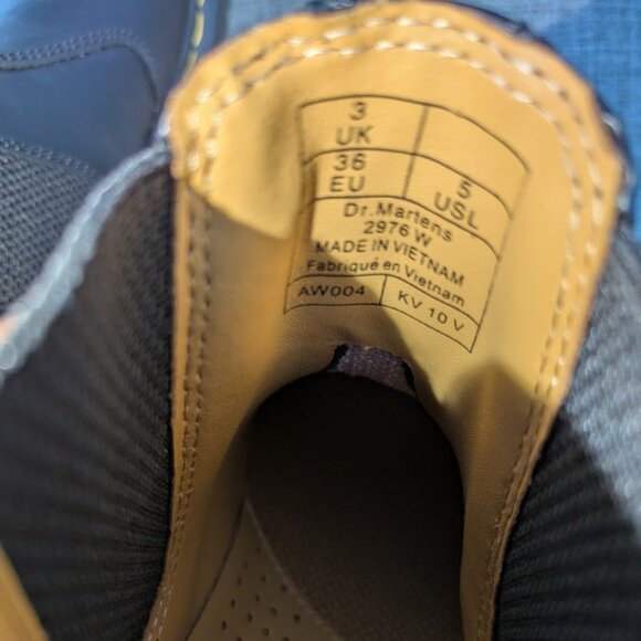 Dr. Martens Air Wait Women’s Size 5 US (UK 4) Leather‎ Chelsea Boots White Black - Picture 5 of 9